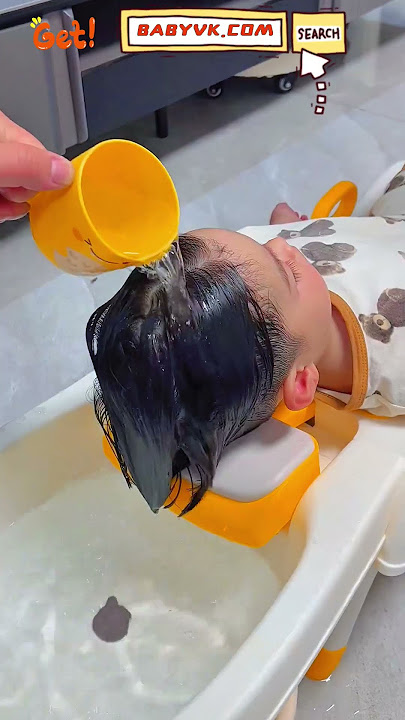 Struggling to Wash Your Baby Girl's Hair? Try the Foldable Baby Hair Washing Recliner! #baby