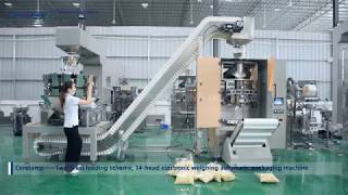 Full Automatic Puffed Food Chips Fried Dried Snacks Packaging Machine with Multi Head Scale ZV-720A