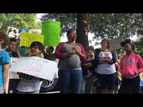 Latasha Watkins's speech at Rally at Mayor Emanuel's House, Oct. 9th, 2017, Indigenous Peoples Day