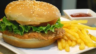 KFC Style Crispy Chicken Burger (Zinger Burger)