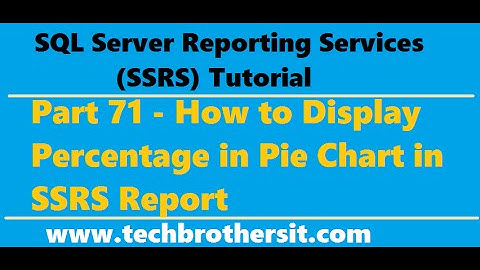 SSRS Tutorial 71 - How to Display Percentage in Pie Chart in SSRS Report