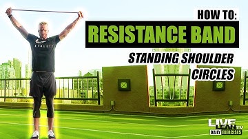 How To Do STANDING RESISTANCE BAND SHOULDER CIRCLES | Exercise Demonstration Video and Guide