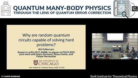 Why are random quantum circuits capable of solving hard problems? | Bill Fefferman (U. Chicago)