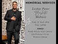 Memorial Service - Leshie Peter "Mashata" Mabuse