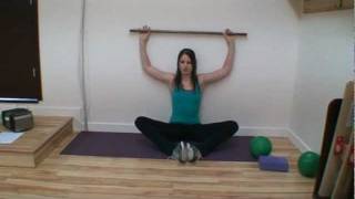 Wall Sit with Shoulder Press(A more advance exercise targeting shoulder and hip mobility as well as thoracic extension., 2012-01-02T19:59:47.000Z)