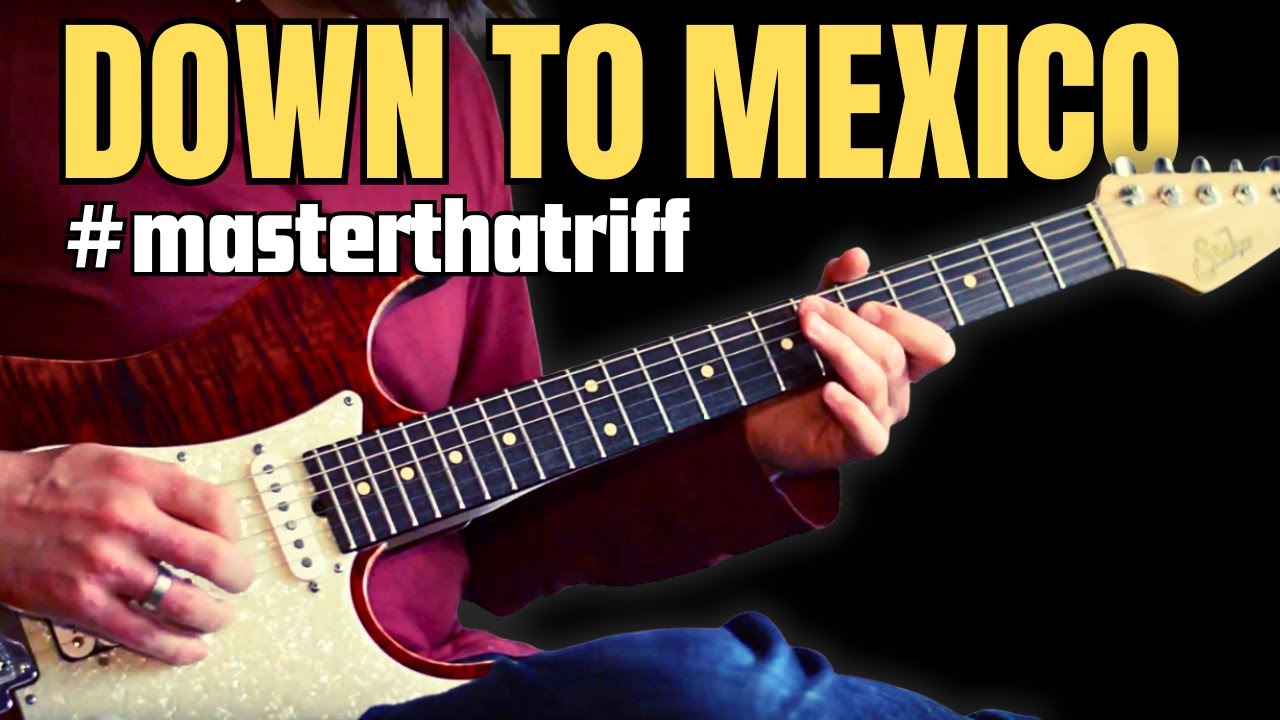 Down To Mexico by Paul Gilbert Riff Guitar Lesson w/TAB