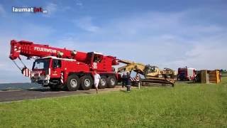 LKW samt Anhänger und Bagger auf der Keßlastraße umgestürzt