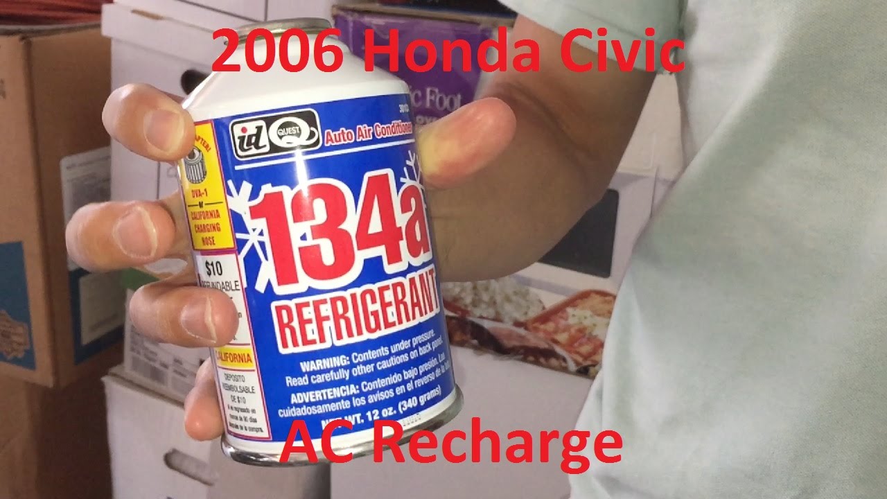 Tutorial: 2006 Honda Civic AC Recharge - YouTube