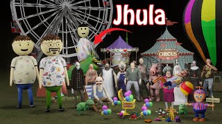 Gulli Bulli In Fair Swing | Wheel Hangs | Funny | Gulli Bulli | Make Joke Of Horror