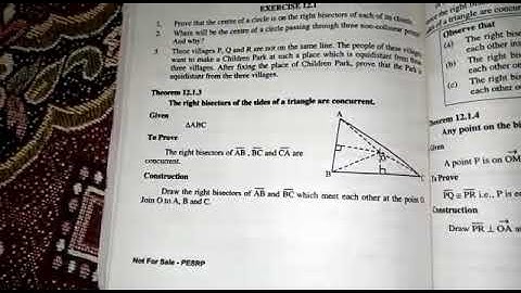 Theorem 12.1.3 | unit 12 | lines bisector and angle bisector | class 9th maths