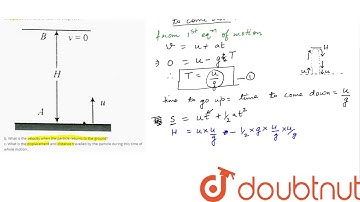 A particle is parojected vertically upwards from grund with initial velocity `u`.   a. Find the