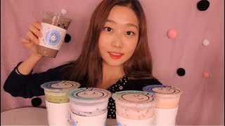 [ASMR] 쫀득쫀득 버블티 이팅사운드 Chewy Bubble Tea Eating Sound (Tapioca Pearl)