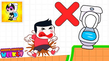 Bridge Slice: Toilet Run - Funny Puzzle Game - Gameplay Walkthrough (Android) Levels 1-40