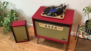 Vintage 1958 Custom CBS Columbia Tube Record Player Mid Century Modern Console; Restored by Jimmy O