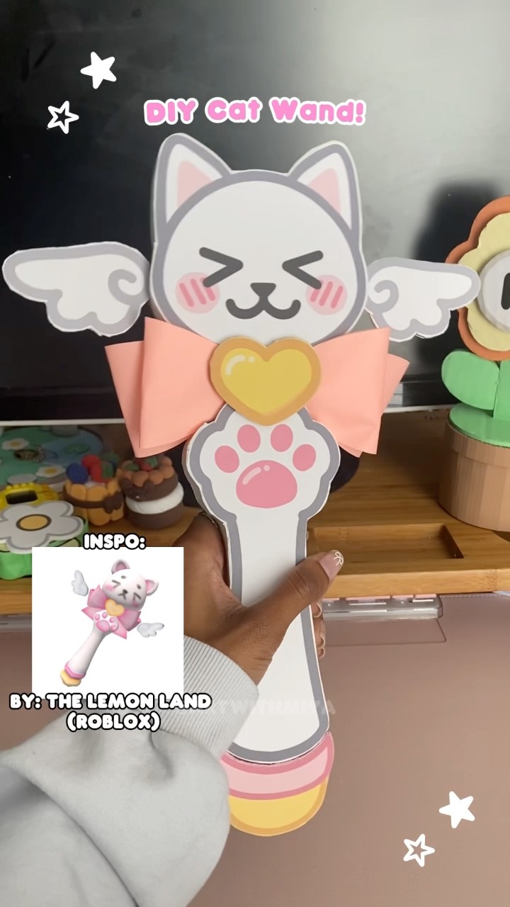 DIY Cat Wand!! 🎀🌟💞 #cardboardcraft #cosplay #diycrafts