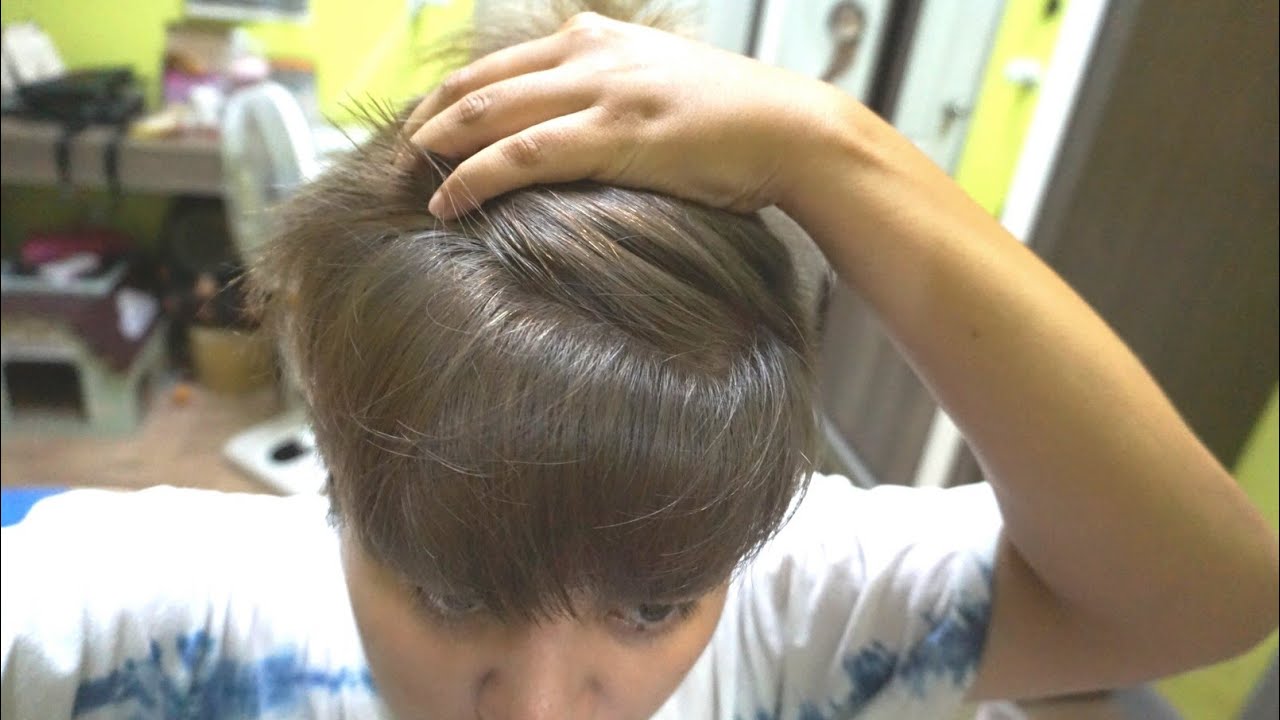 น้ำตาล สว่าง  New 2022  ทำสีผมน้ำตาลเทาสว่าง​ ด้วยงบ​ 185​ บาท DIY Hair dye