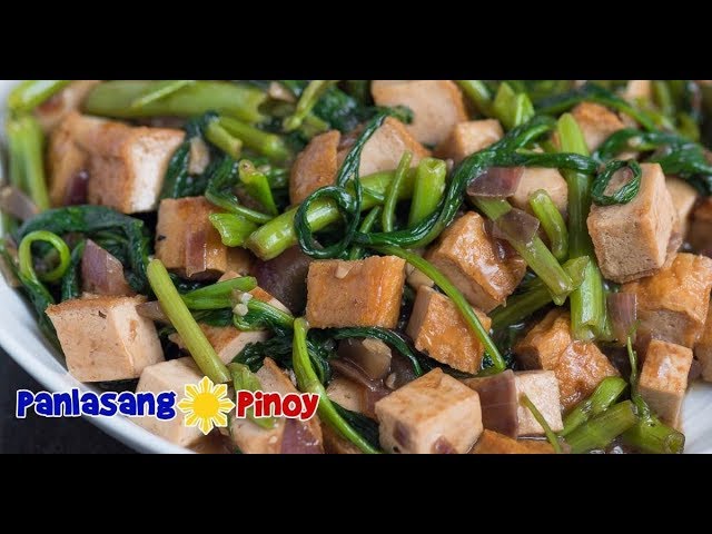 Tokwa and Kangkong with Oyster Sauce | Tofu Oyster Sauce Stir Fry |  Tokwa Recipe Panlasang Pinoy