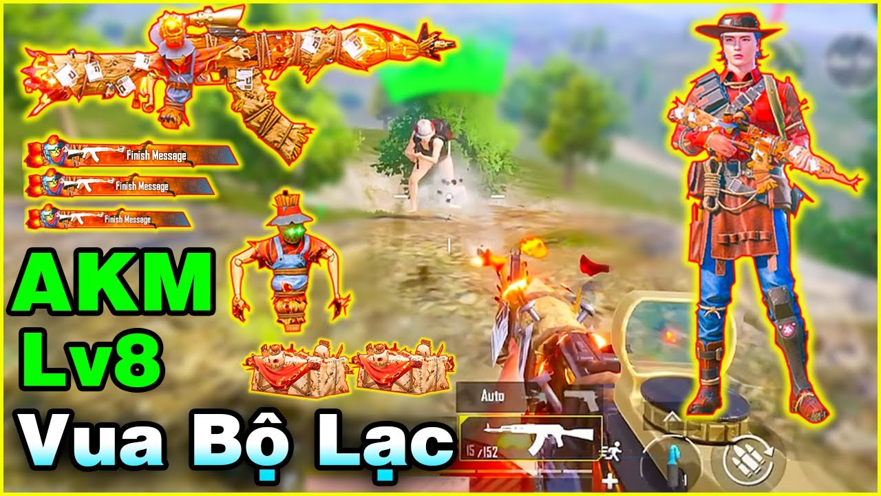 Trên Tay Full Set AKM Vua Bộ Lạc Level 8 Cực Chất | [PUBG Mobile]