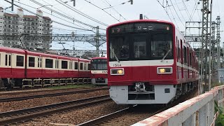 都営浅草線31T回送5500形5522-8〜5522-1編成と京急線99時運転1500形1564、1561編成、京急ブルースカイトレイン快特三崎口行き2100形33〜40編成けいきゅんが走行！