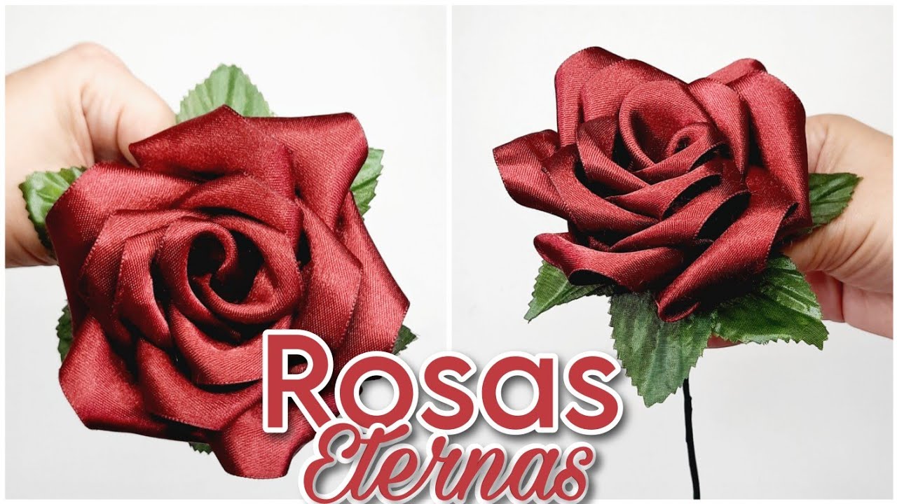 COMO HACER ROSAS ETERNAS - Rosas De Listón Paso a paso