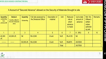 contractor bill winter exam 2019 solved question PIPFA Online