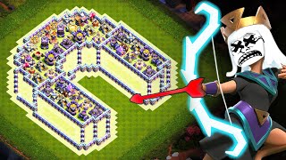 TROLLING QUEEN WALKERS WITH 3D BASE IN CLASH OF CLANS