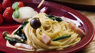 macaroni流 3品クッキング「きのこのバターめんつゆパスタ」