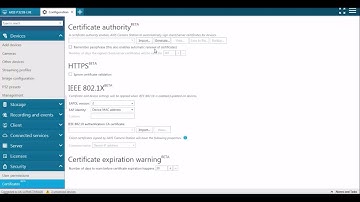Configuration tip: How to use AXIS Camera Station as a certificate authority