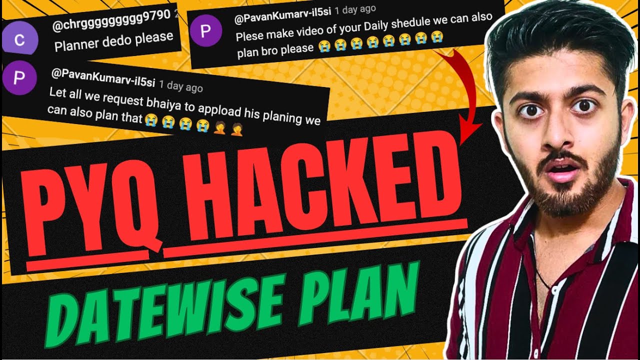 🔥🤫 PYQ HACKED DAYWISE PLANNER 🔥 WATCH NOW 🔥🔥 JEE 2024 iit jee 