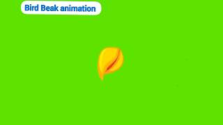 Cartoon bird beak movement In green screen | Mouth movement