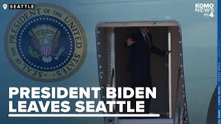 President Biden leaves Seattle on Air Force One