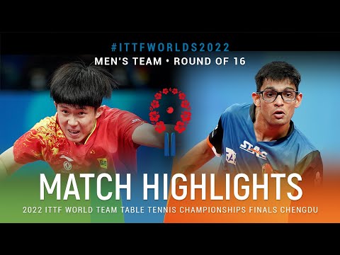 Highlights | Wang Chuqin (CHN) vs Manush Utpalbhai Shah (IND) | MT R16 | #ITTFWorlds2022