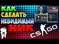 НЕВИДИМЫЙ НИК В STEAM CS:GO / КАК СДЕЛАТЬ НЕВИДИМЫЙ НИК В CS:GO