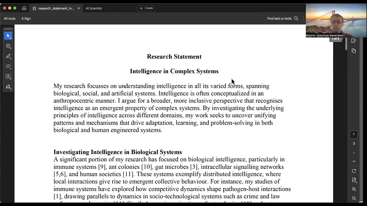 Research in 2 minutes (Intelligence in complex systems)
