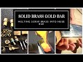 CASTING A HUGE GOLD LOOK BAR FROM SCRAP BRASS - Melting Brass