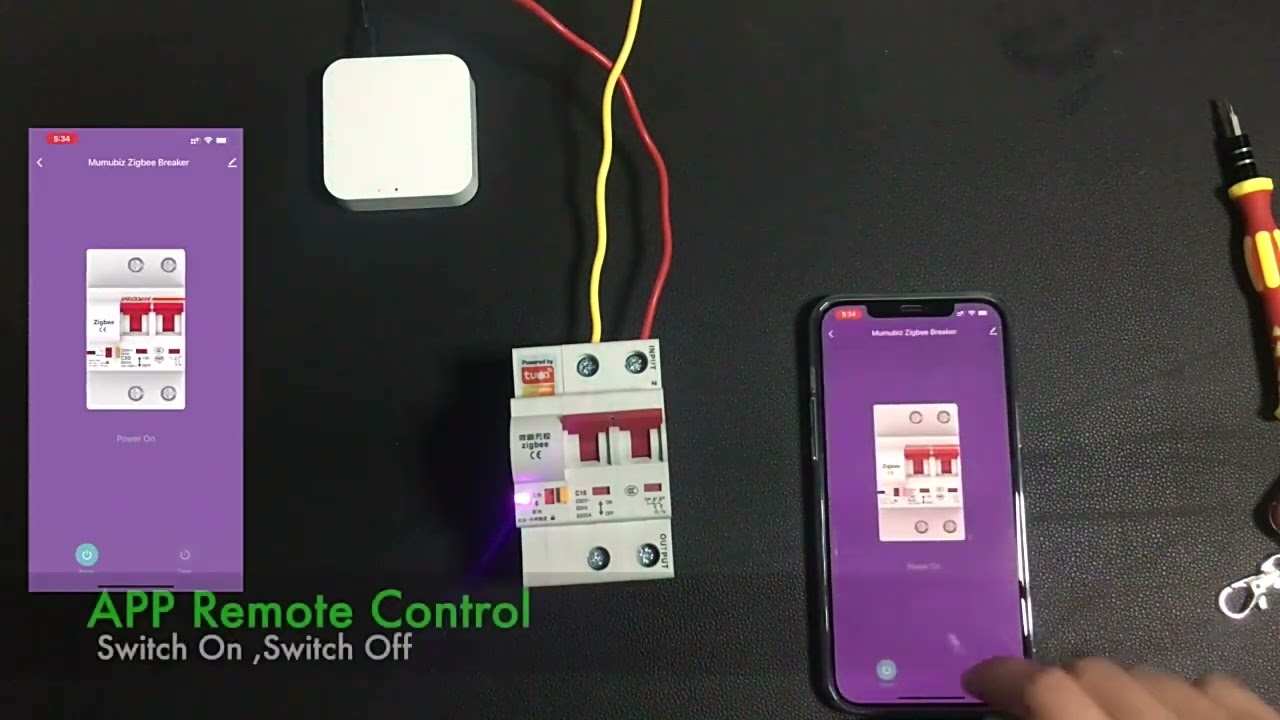 Interruttore Intelligente Zigbee 1P 16A Su Guida DIN - Domestico - Telecomando Da Smartphone