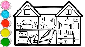 Miniature House Drawing, Painting and Coloring for Kids & Toddlers | Let
