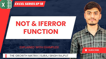 NOT & IFERROR Function in Excel | Suraj Singh Rajput