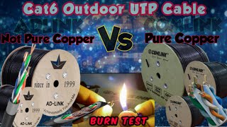 Pure Copper Cat6 Outdoor UTP cable Test| ADLINK(not pure copper) Vs COMLINK (Pure copper) BURN TEST screenshot 5