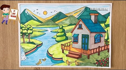 Vẽ ngôi nhà | Cách vẽ ngôi nhà | Ngôi nhà trong tranh | Cách vẽ tranh ngôi nhà | Vẽ phong cảnh P2