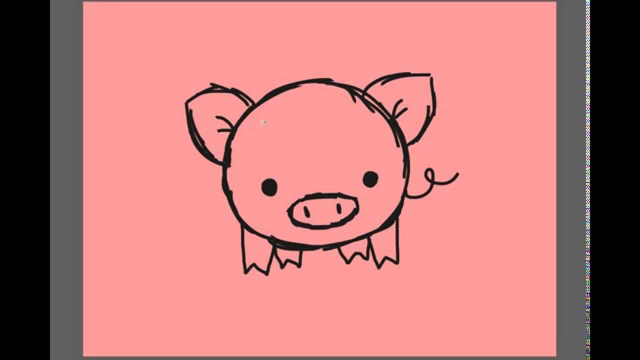 How to Draw a Cartoon Piggy :D - YouTube