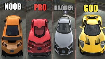 NOOB VS PRO VS HACKER VS GOD ! Extreme car Driving simulator
