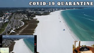 Mavic Mini explores quarantined beach Siesta Key