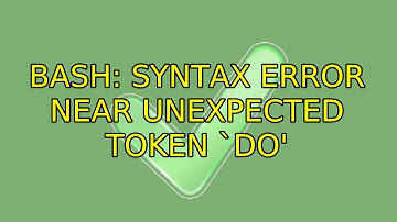 bash: syntax error near unexpected token `do