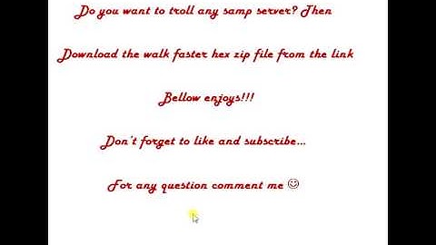 SAMP Walk-Fast hax 100% WORKING