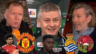 Man United vs Real Sociedad 0-0 Paul Scholes \& Solskjaer Reacts To Young Player | Tuanzebe Interview