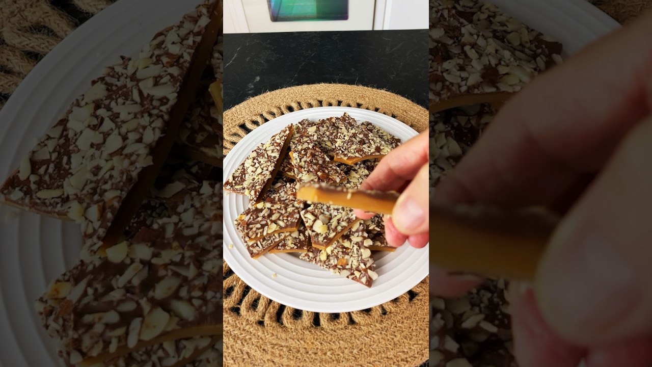 ALMOND BUTTER CRUNCH, SO GOOD!!! #easyrecipes #toffee
