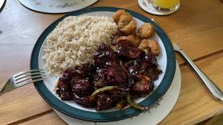 Soy Sauce Pork Fillet with Spicy Prawns and white rice.
Soy Sauce Pork Fillet with Spicy Prawns and white rice. Soy Sauce Pork Fillet with Spicy Prawns and white rice.