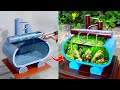 First time try building amazing biotope aquarium from PVC pipes | Recycling ideas