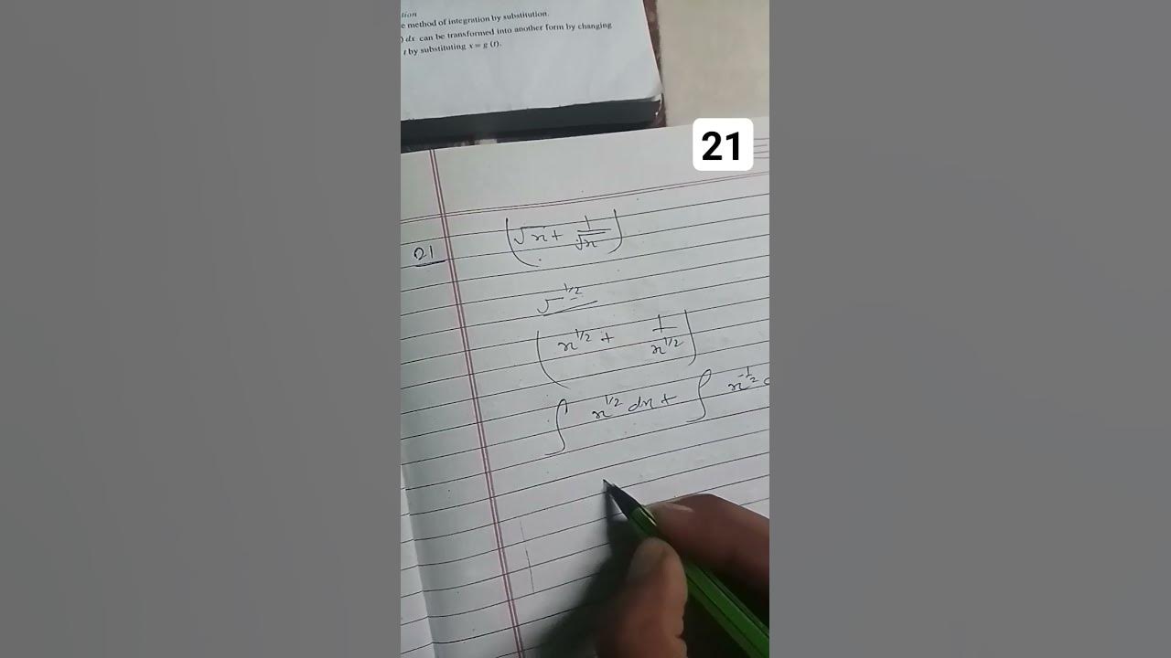 INTEGRATION EXERCISE 7 1 QUESTION 21 ROOT X PLUS ONE BY ROOT X DX integration-exercise-7-1-question-21-root-x-plus-one-by-root-x-dx